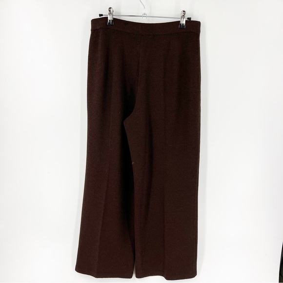 ✅ ST. JOHN SANTANA KNIT BROWN WIDE LEG PANTS SIZE 6 - Picture 3 of 4